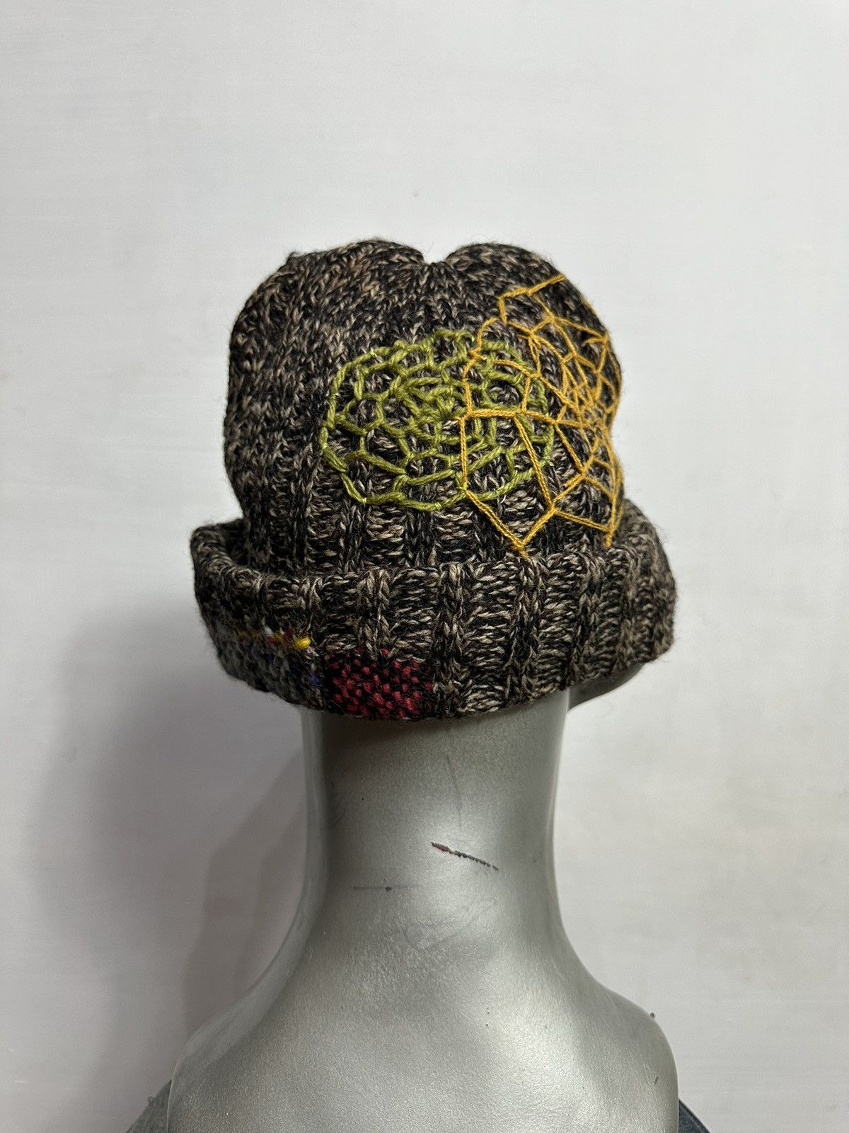 Handmade Custom Nice Design Art Knitted Eye Spiderweb Beanie Hats Size ONE SIZE - 8 Thumbnail