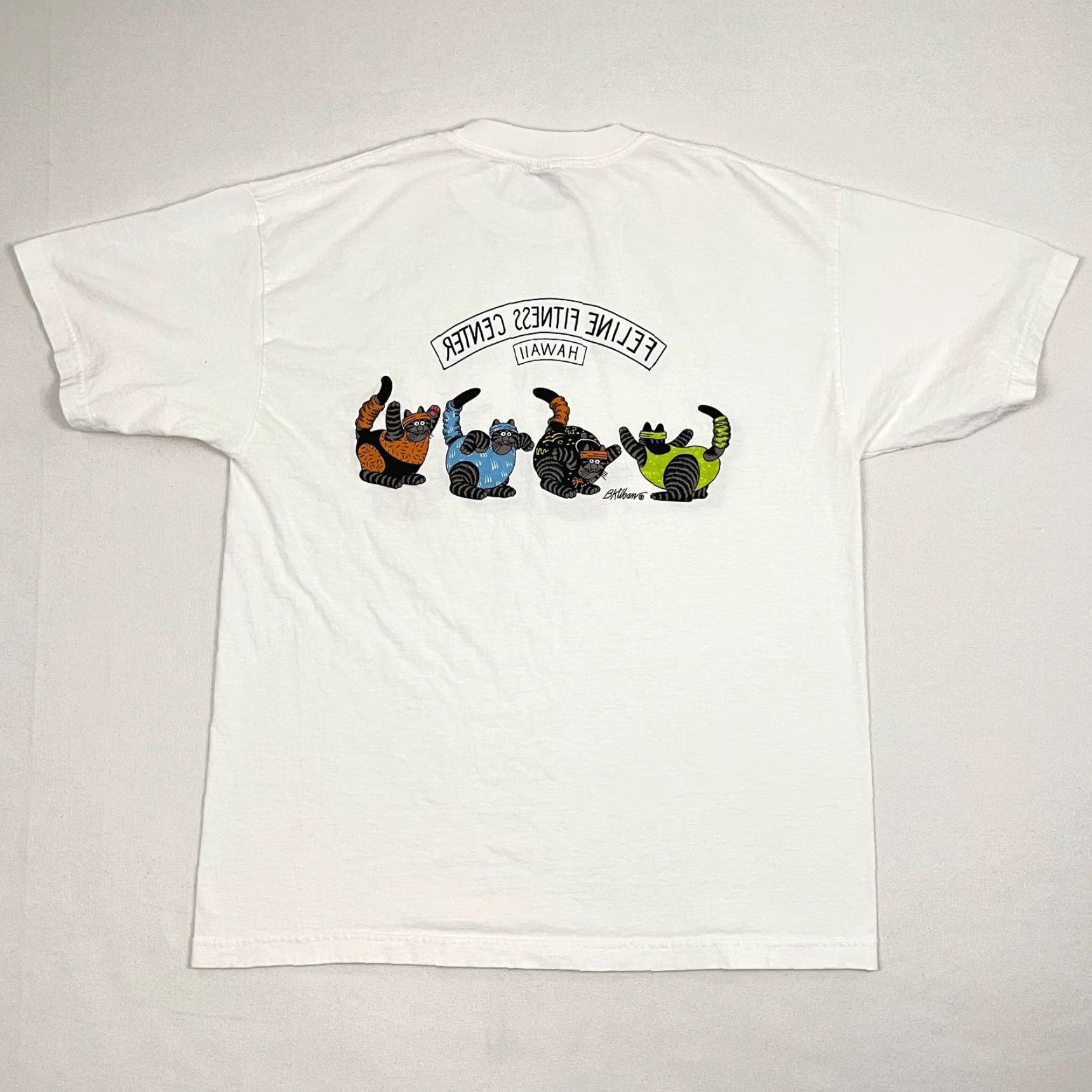 Vintage VINTAGE B Kliban Cat Shirt Mens XL White Double-Sided Graphic Logo Cat Size US XL / EU 56 / 4 - 7 Thumbnail