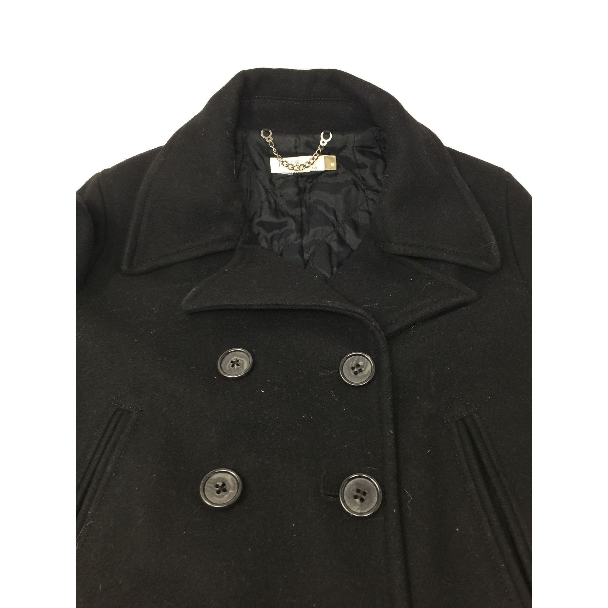 J.Crew J CREW BLACK BUTTON DOWN PEA COAT WOMENS SIZE MEDIUM Size M / US 6-8 / IT 42-44 - 3 Thumbnail
