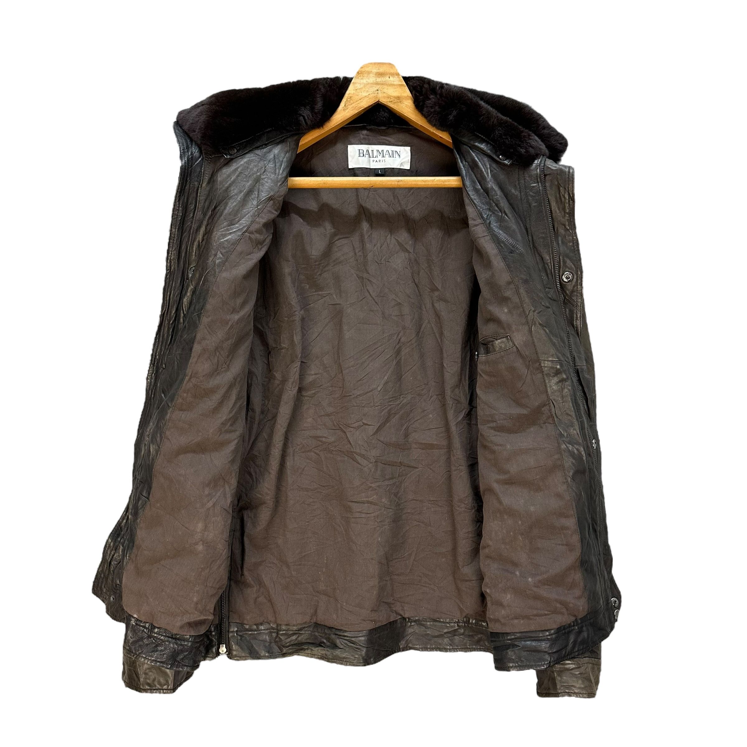 Balmain Vintage BALMAIN Fur Neck Sheepskin Leather Jacket #A65-1548 Size US L / EU 52-54 / 3 - 9 Thumbnail