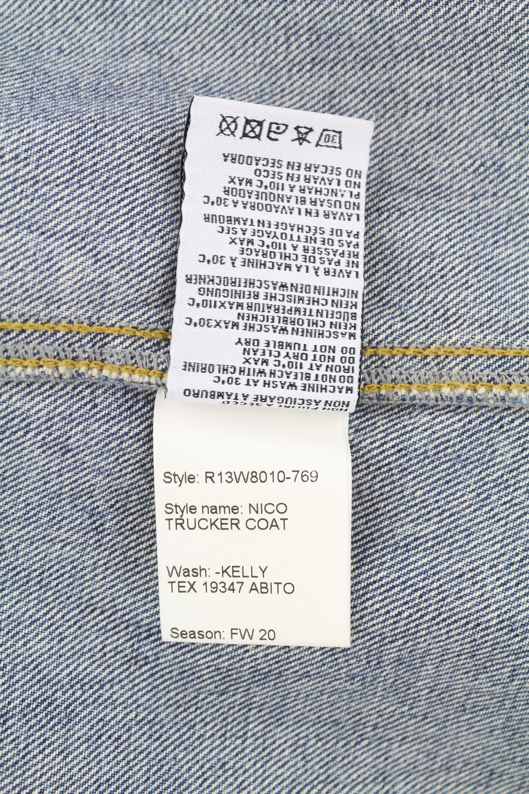 R13 NICO TRUCKER COAT M Blue Denim Faded Kelly Tex Dress 86150 Size M / US 6-8 / IT 42-44 - 7 Thumbnail