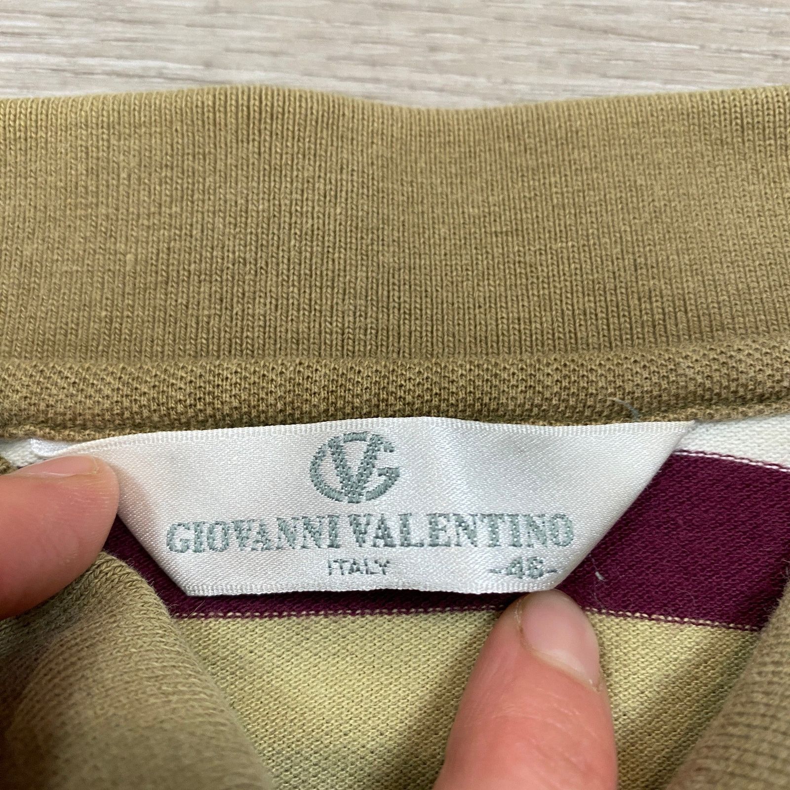 Designer × Valentino × Vintage Vintage Giovanni Valentino Italy Striped Polo Shirt Men's 46 Size US S / EU 44-46 / 1 - 4 Thumbnail