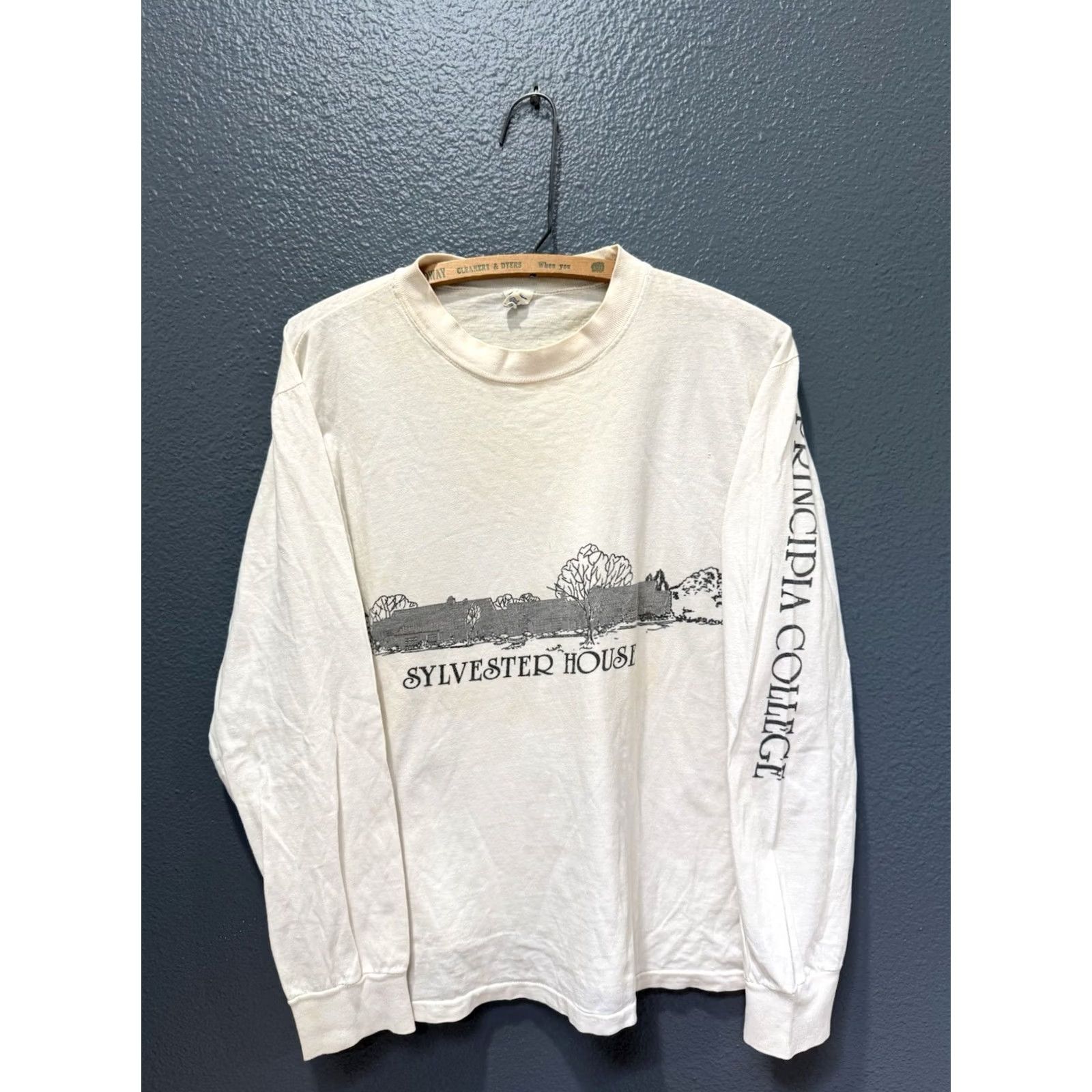 Champion VINTAGE Champion Long Sleeve Shirt XL Men White College 80s Sylvester House Principia Size US XL / EU 56 / 4 - 3 Thumbnail