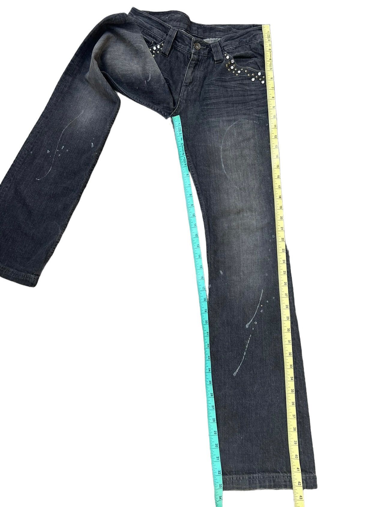 Vintage Flare Semantic Design Japan Faded Black Denim Beaded Jeans Size US 30 / EU 46 - 5 Thumbnail