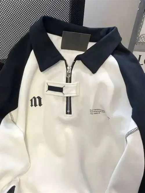 Other Retro Half-zip Lapel Shirt Men Gothic Letter Size US XXL / EU 58 / 5 - 3 Thumbnail