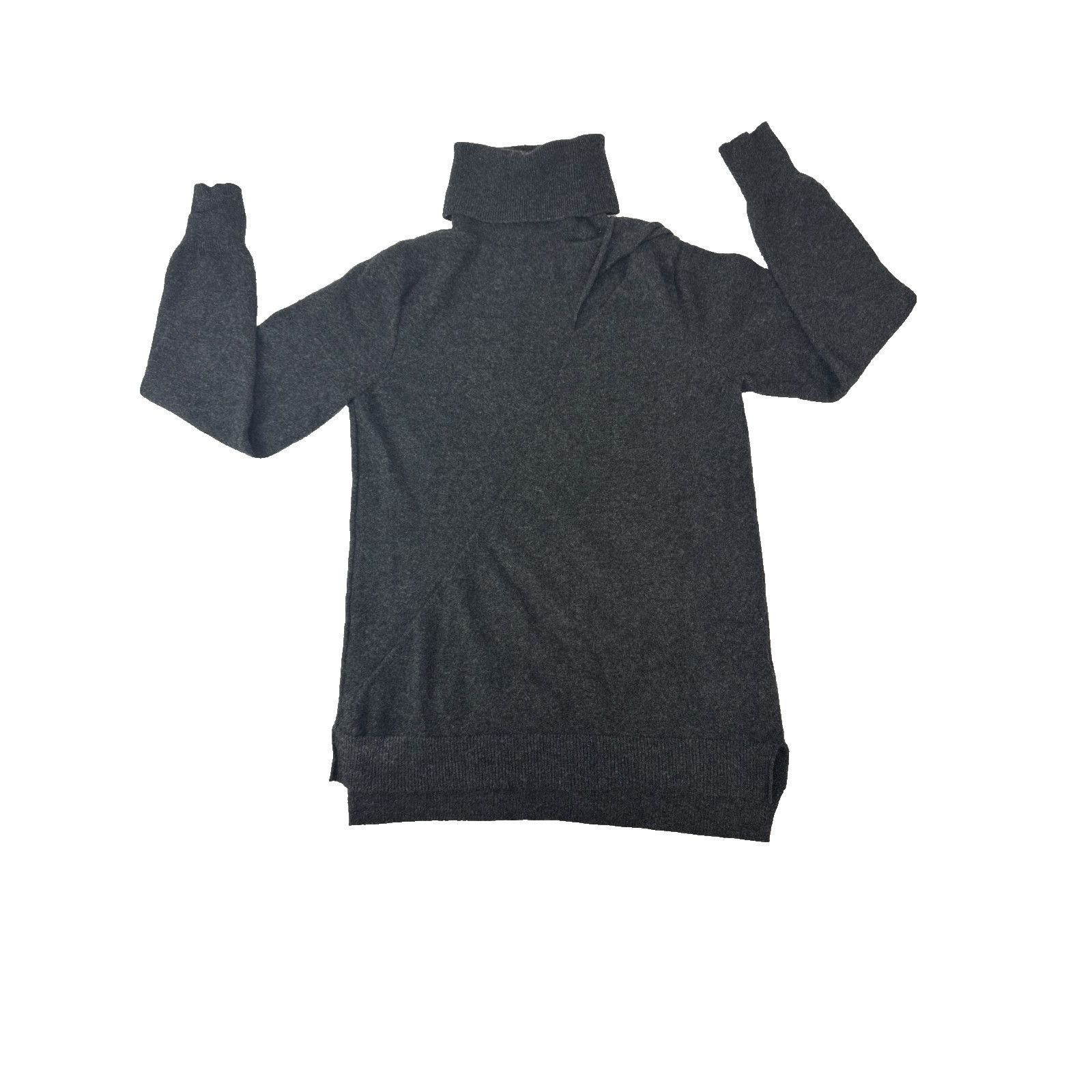 Other Lusso Cashmere Sweater Medium Gray Turtleneck Cut Out Twist Size M / US 6-8 / IT 42-44 - 1 Thumbnail