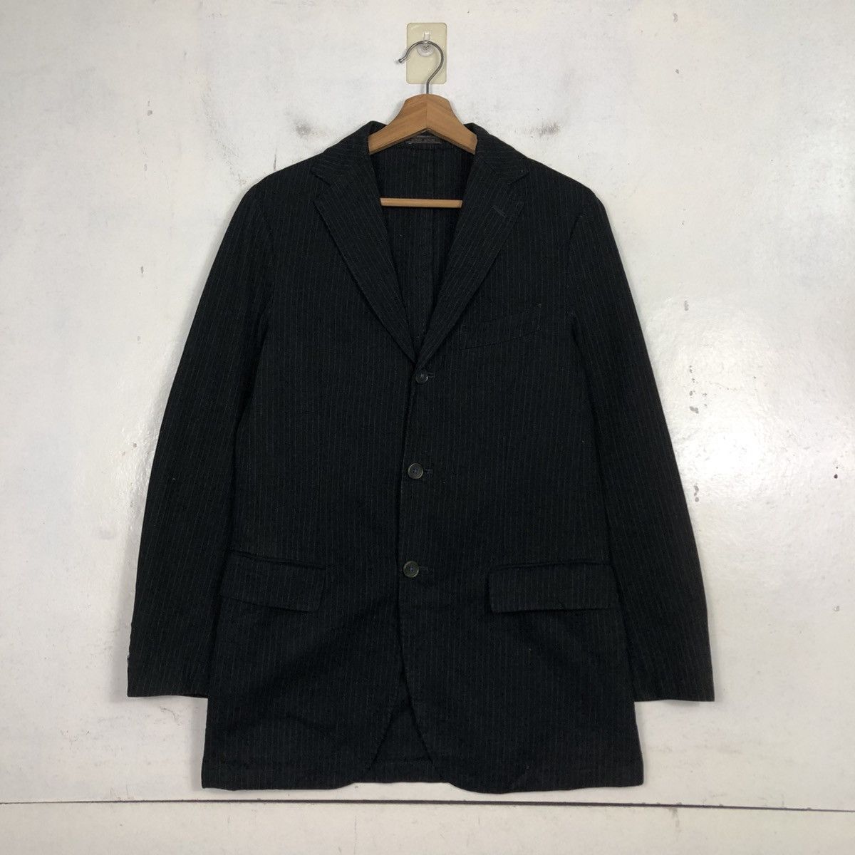 Issey Miyake 💥VINTAGE HICKORY CHORE JACKET SABI SABI STRIPED Size 46R - 3 Thumbnail