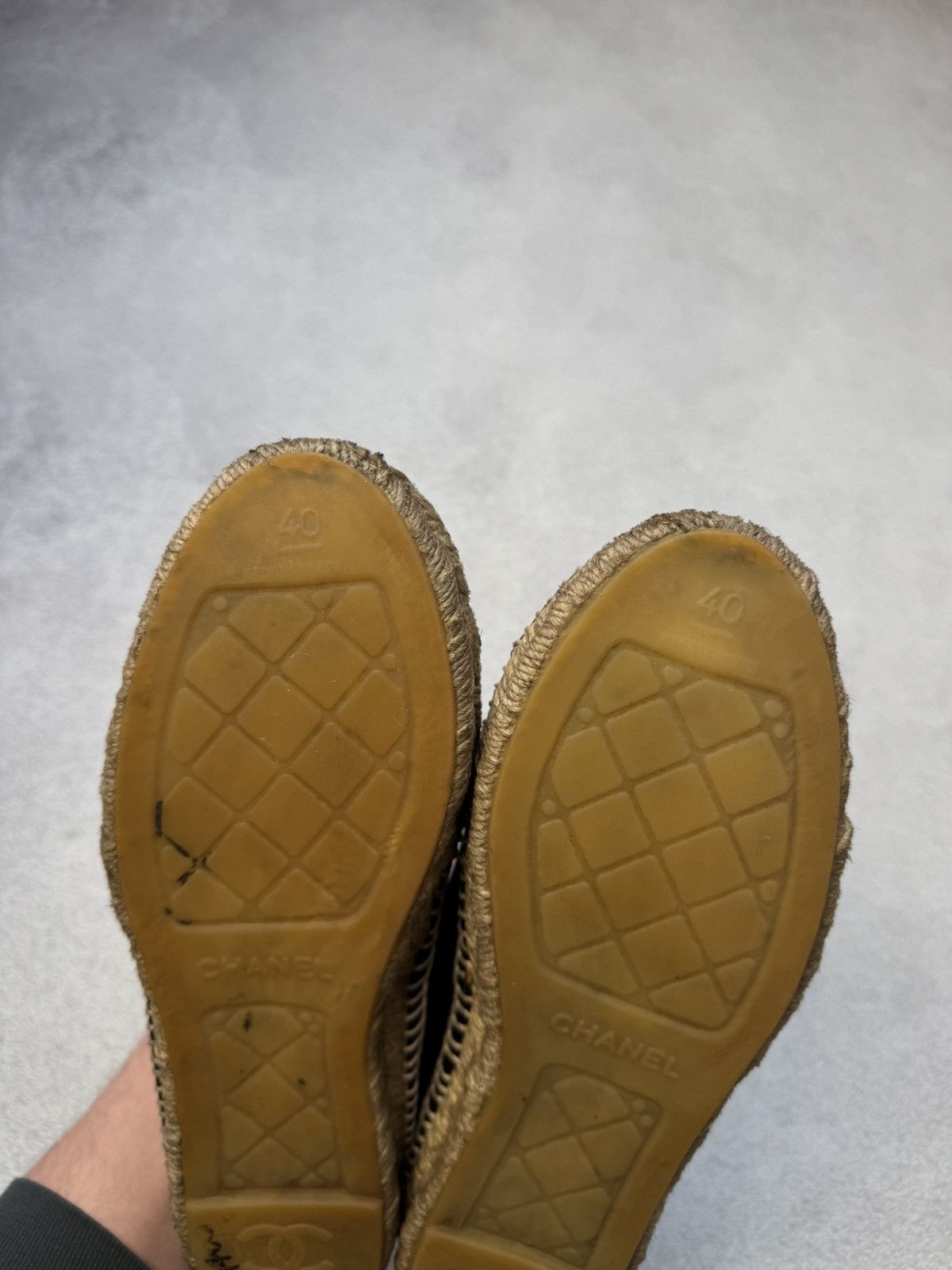 Chanel Vintage Chanel Espadrilles Black Leather slip on 40size Size US 8.5 / IT 38.5 - 14 Thumbnail