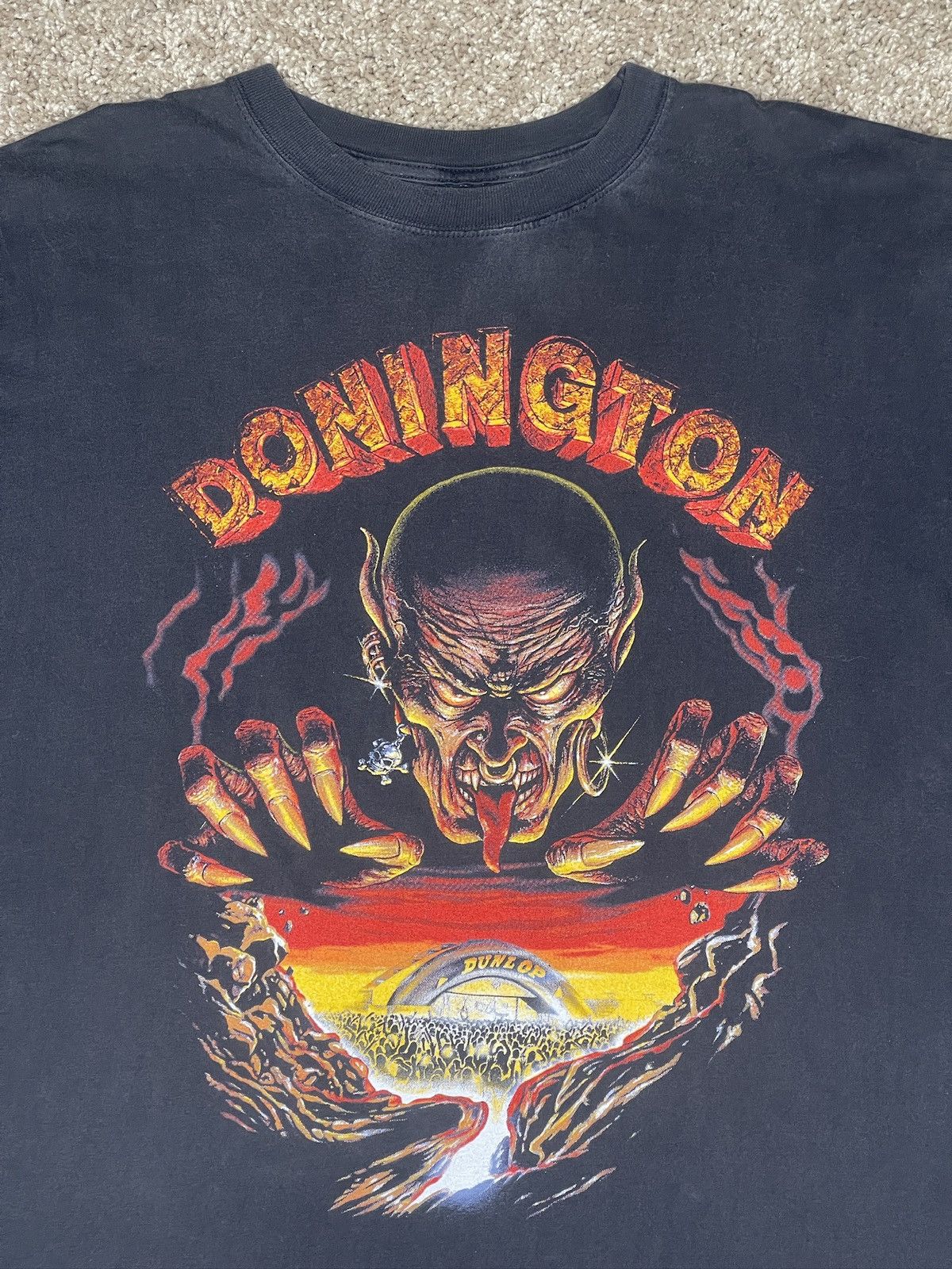 image of Vintage Donnington 1996 Concert Tour Music 90’S Tee T-Shirt in Black, Men's (Size XL)