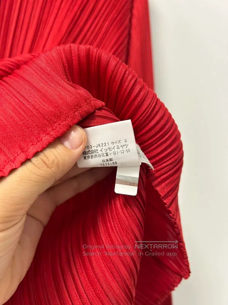 Issey Miyake Issey Miyake Red Long-Sleeve Top Size L / US 10 / IT 46 - 3 Thumbnail