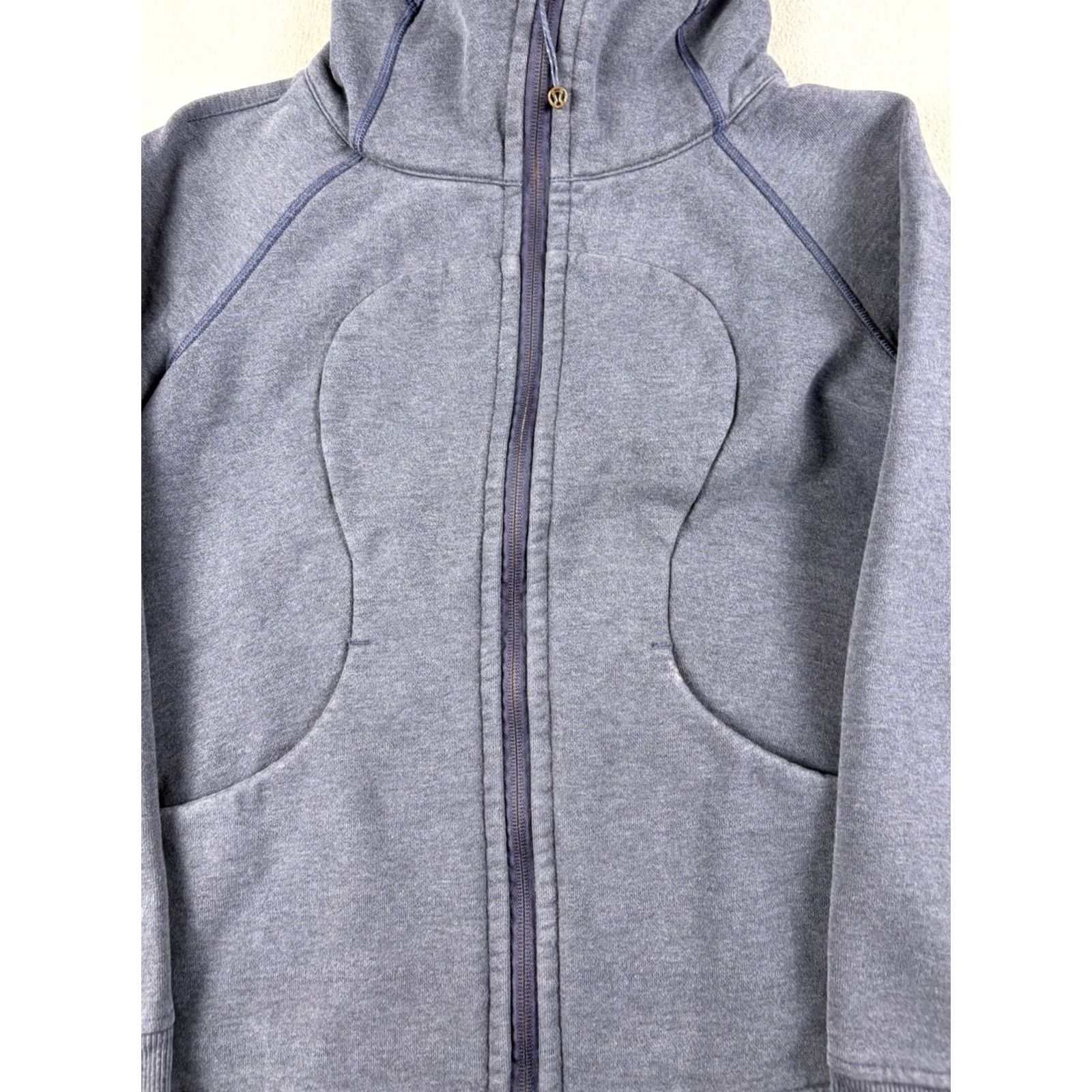 Lululemon Lululemon Scuba Hoodie Women L Blue Full Zip High Neck Logo Activewear Sweatshirt Size L / US 10 / IT 46 - 2 Thumbnail