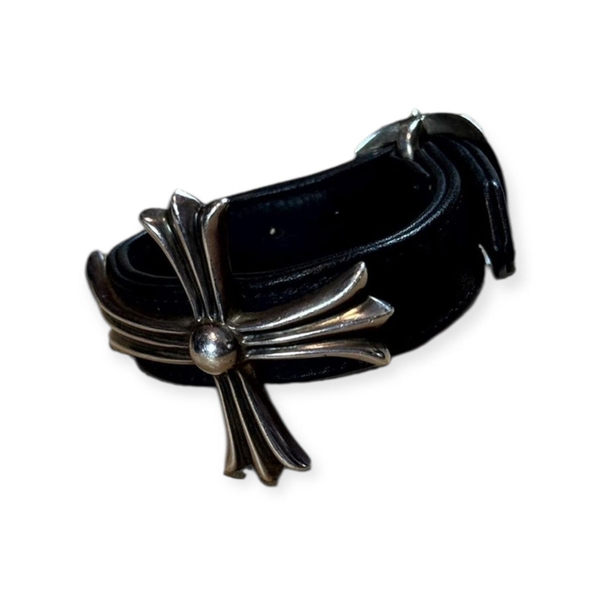 Chrome Hearts Chrome Hearts Large Bent Cross Gunslinger Leather Bracelet Size ONE SIZE - 2 Thumbnail