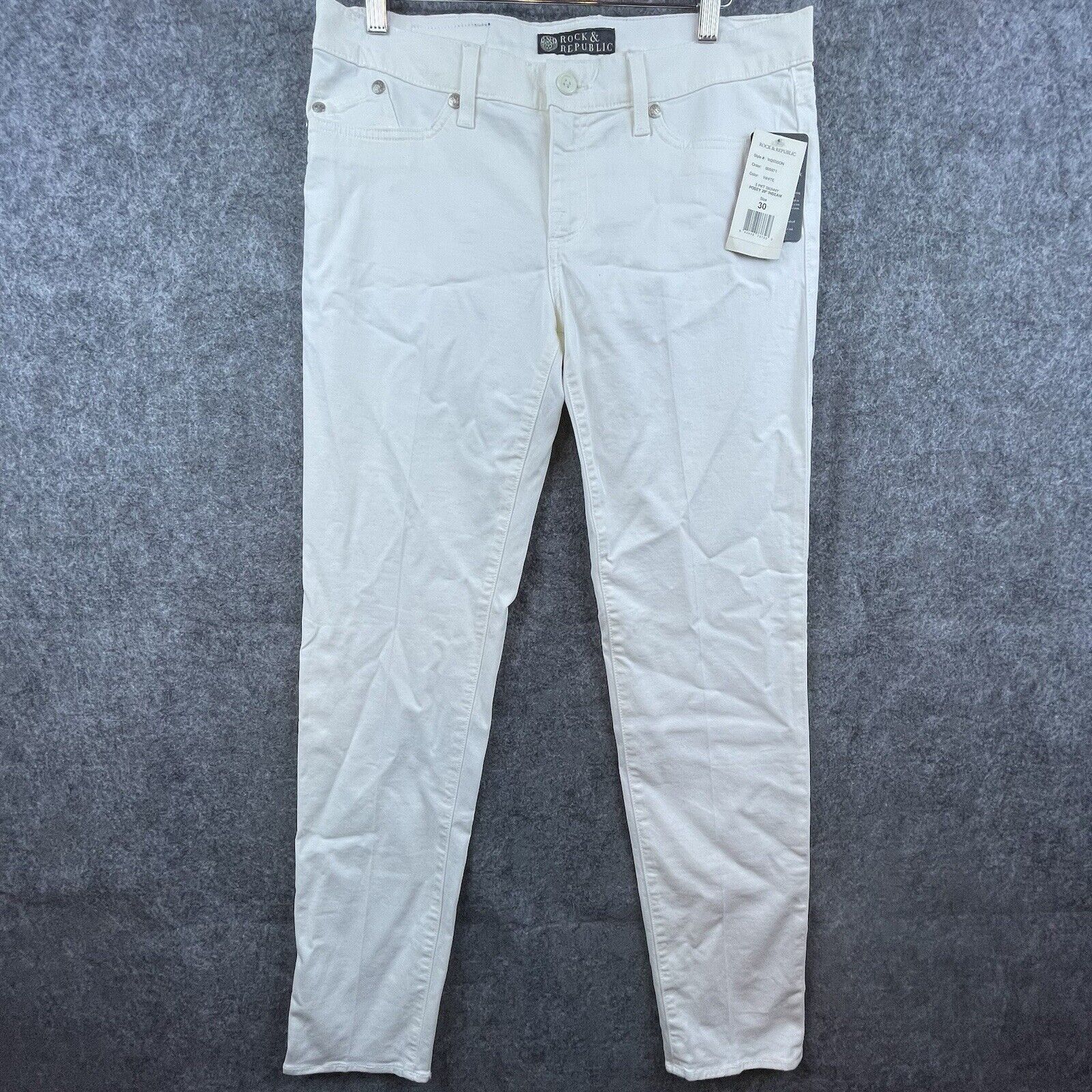 Rock & Republic Rock & Republic Jeans Womens 30 White 5 Pocket Skinny Posey Size 30" / US 8 / IT 44 - 1 Thumbnail