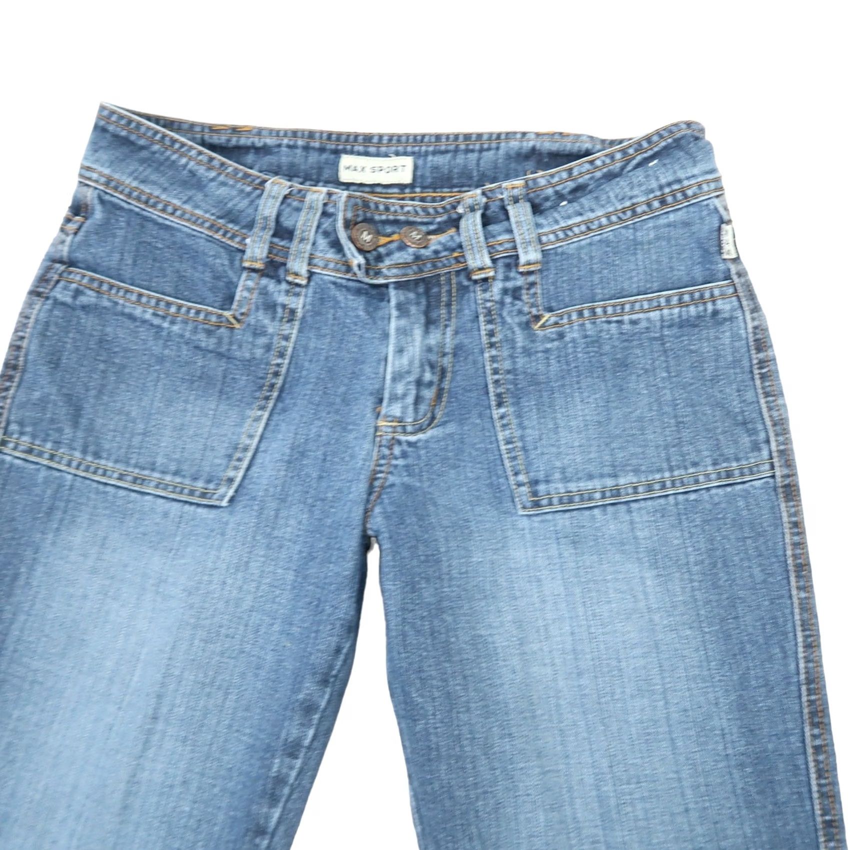 Sportmax VINTAGE Max Sport Jeans Flared Low Rise 90s 2 Womens Denim Medium Wash Blue Size 26" / US 2 / IT 38 - 2 Thumbnail