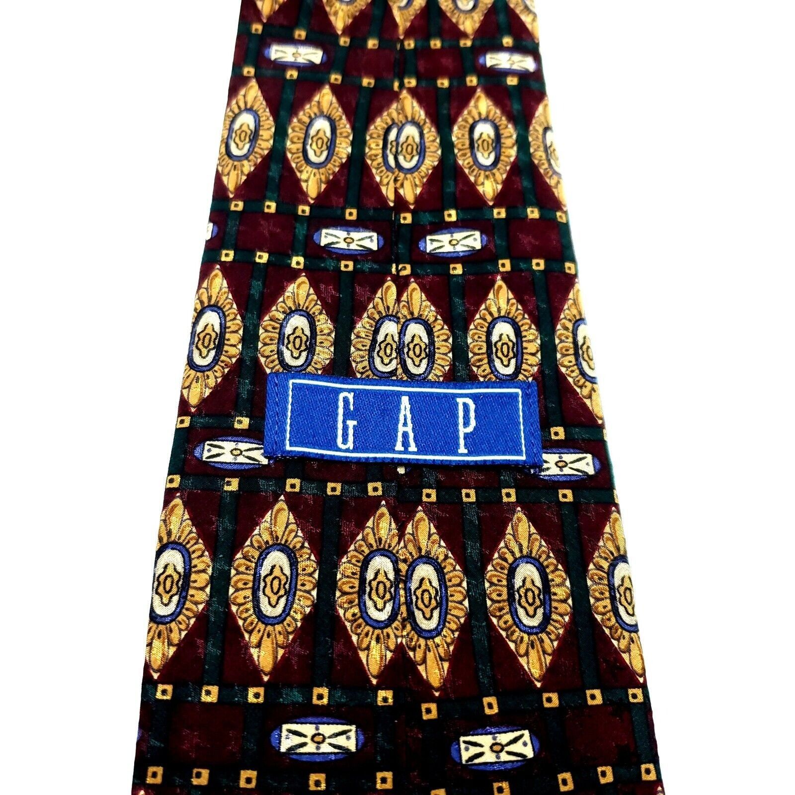 Gap Gap Silk Tie Print Maroon Red Geometric Size ONE SIZE - 3 Thumbnail