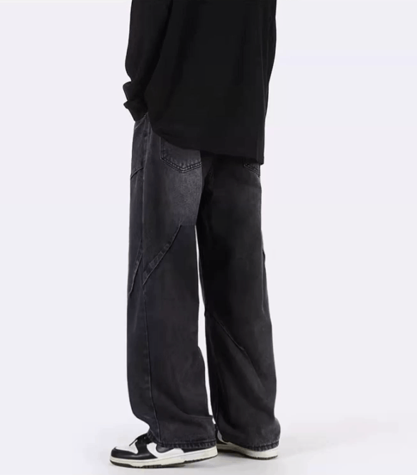 Japanese Brand × Vintage Men's wide-leg loose straight patchwork jeans y2k Size US 32 / EU 48 - 4 Thumbnail