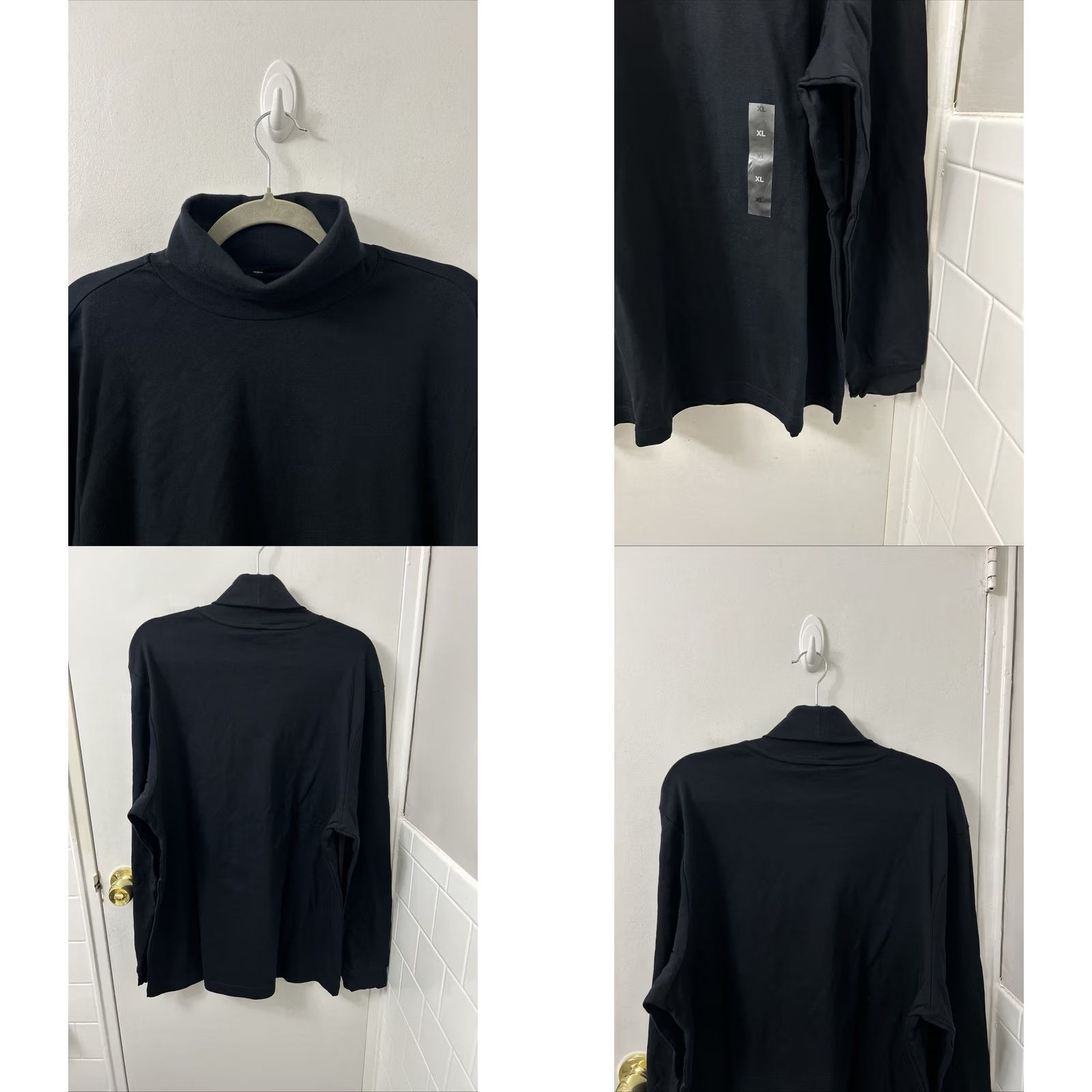 Club Room Club Room Mens XL Black Long Sleeve Mock Turtle Neck Shirt NWT Size US XL / EU 56 / 4 - 8 Thumbnail