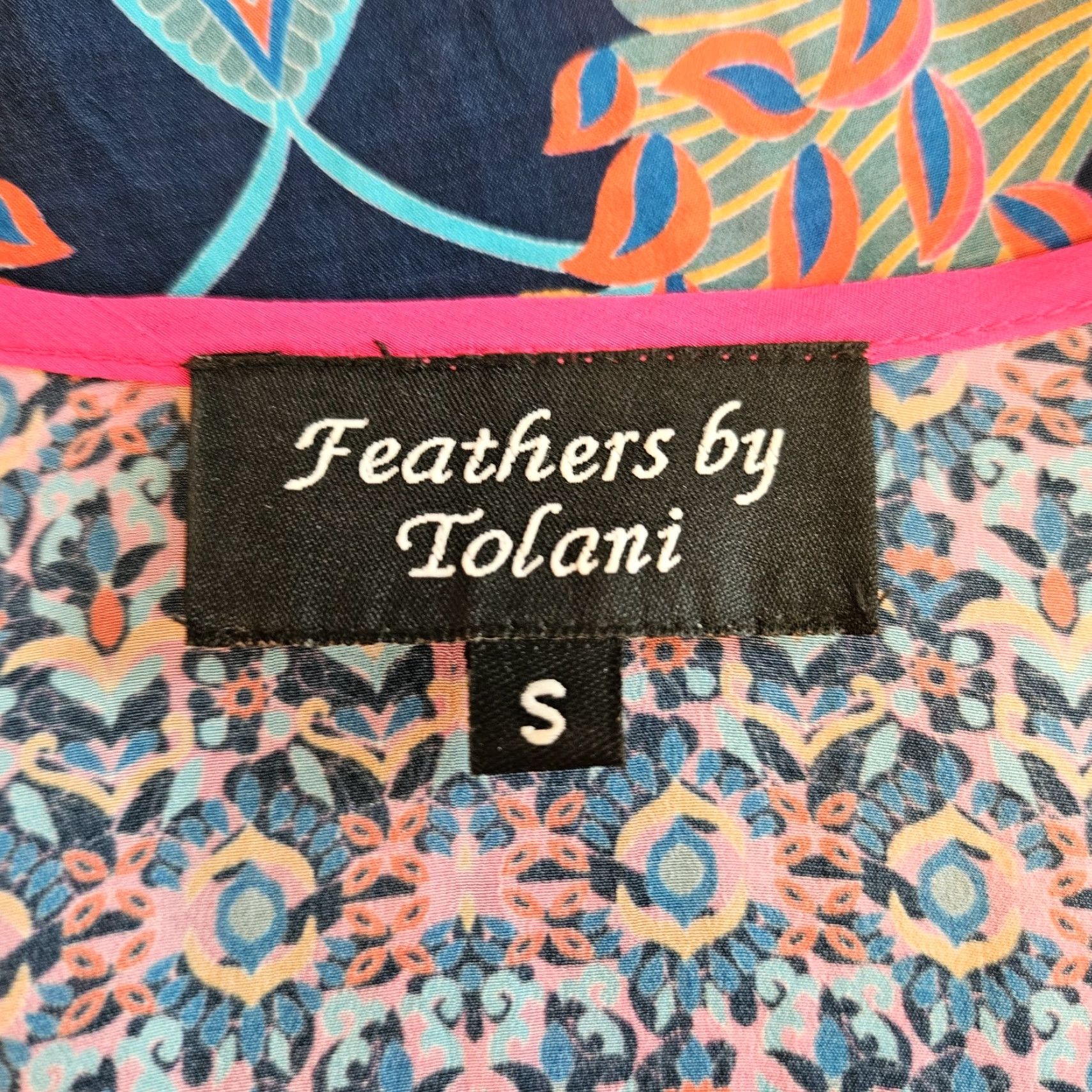 Vintage Feathers by Tolani Womens Top Blouse S Pink Floral Viscose Long Sleeve Size S / US 4 / IT 40 - 5 Thumbnail