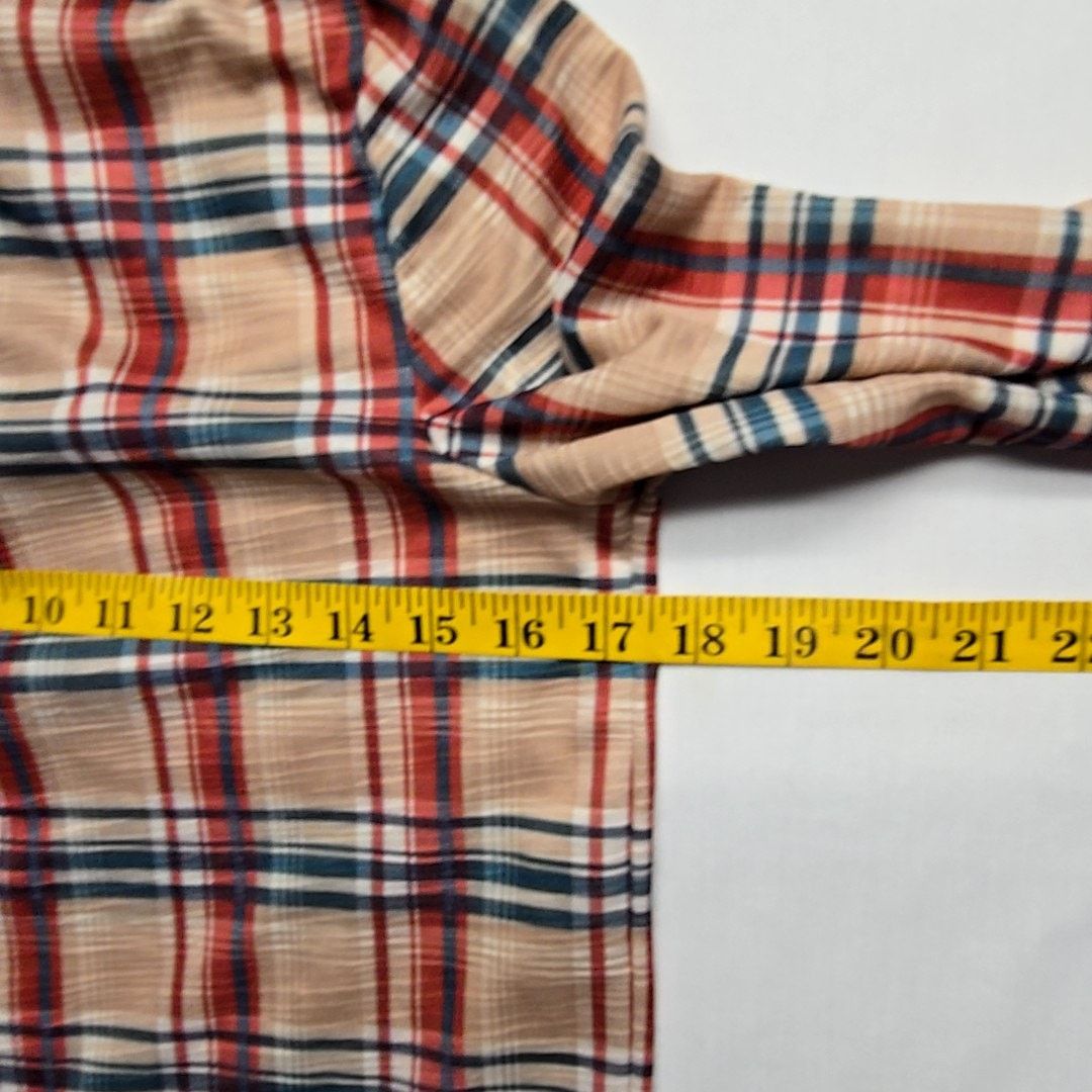 Vintage Vintage Plaid Button-Up Beige Red Blue Checkered Small Shirt Size S / US 4 / IT 40 - 16 Thumbnail
