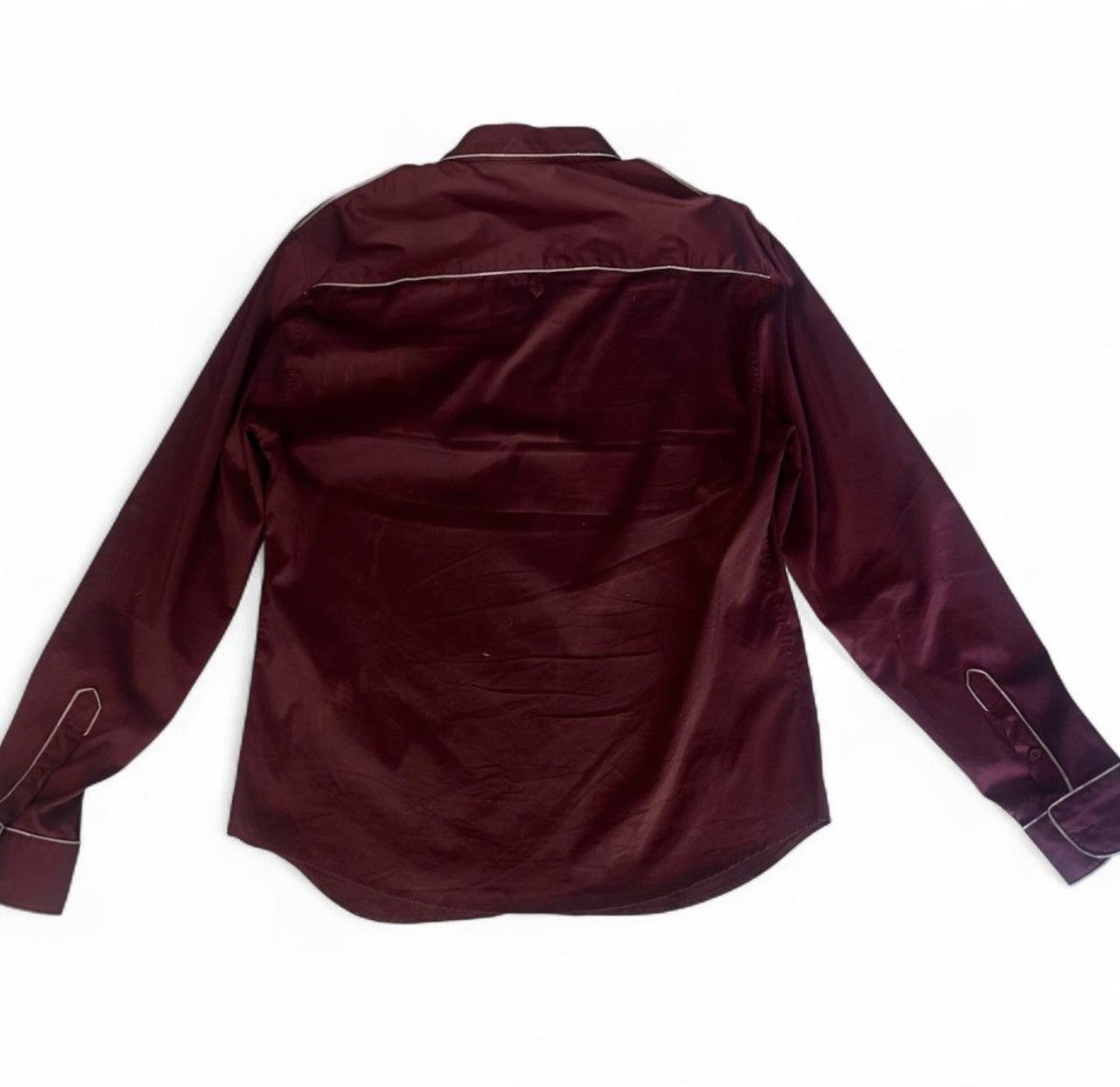 Moschino Vintage Moschino Satin Western Shirt in deep burgundy. Size US L / EU 52-54 / 3 - 2 Thumbnail
