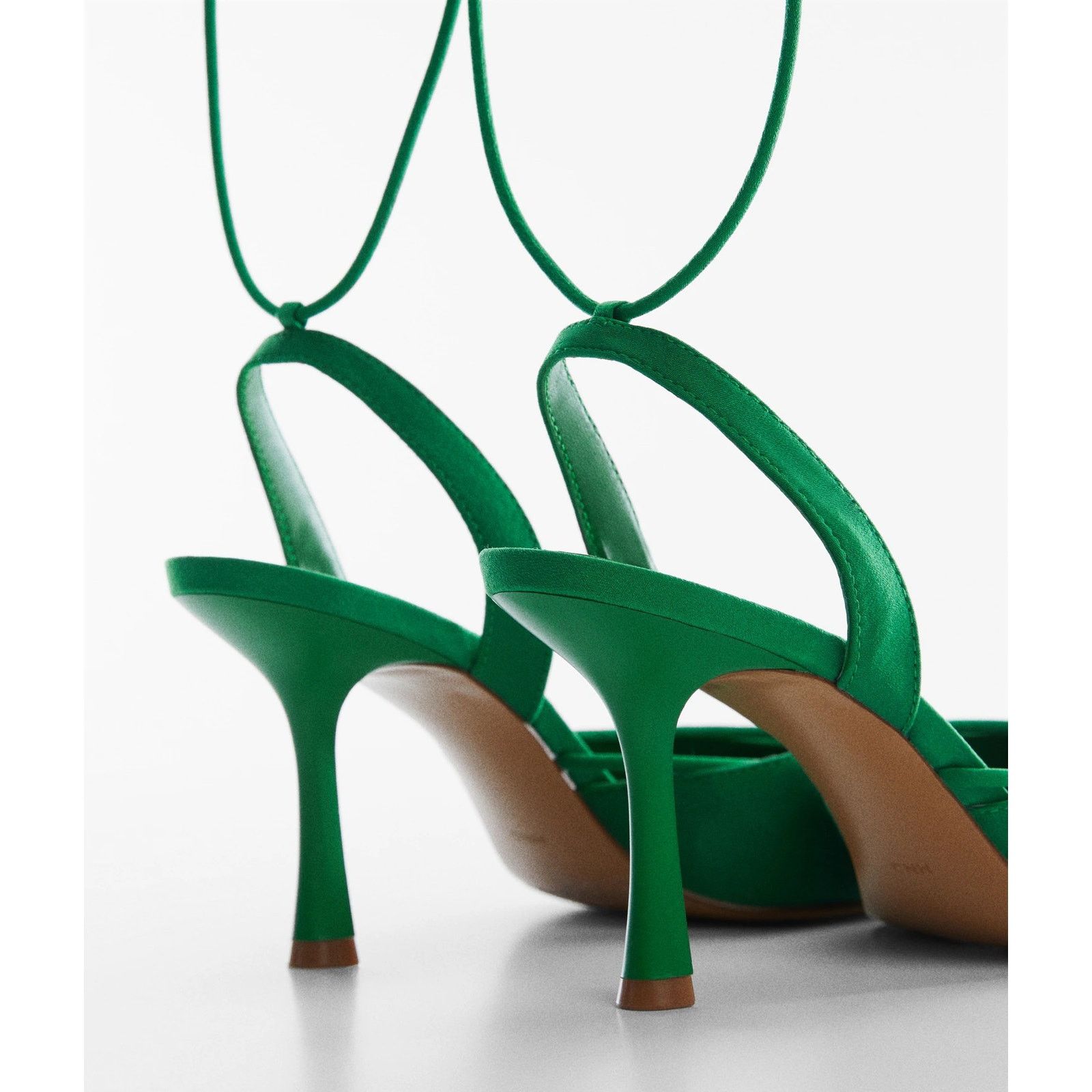 Mango Mango Green Lace Up Slingback Pointed Toe Heels NWT Size US 7.5 / IT 37.5 - 12 Thumbnail