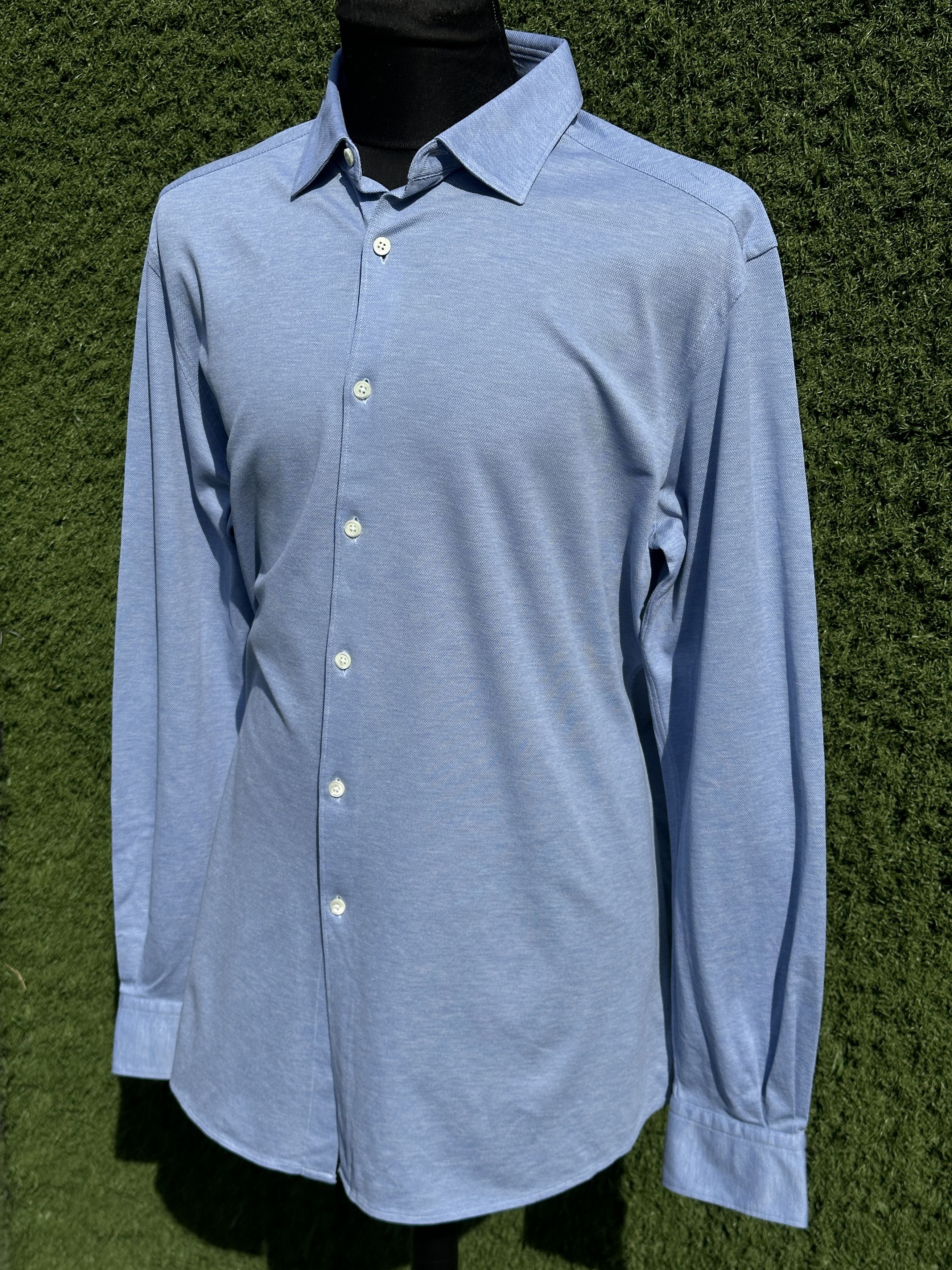 Ermenegildo Zegna Zegna Cotton Oxford Knit Button Shirt Regular Fit Size XL Size US XL / EU 56 / 4 - 9 Thumbnail