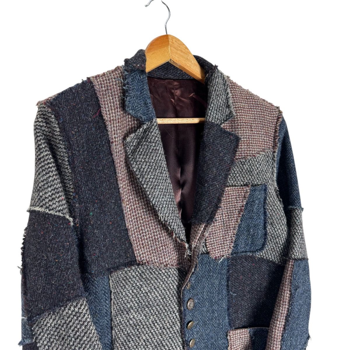 Harris Tweed 🔥HARRIS TWEED PATCHWORK BALMACAAN COAT BLAZER Size US M / EU 48-50 / 2 - 7 Thumbnail