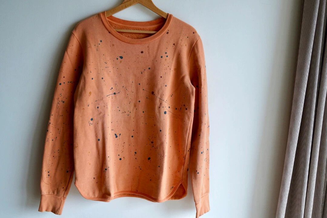 Visvim Orange Splatter Print Long Sleeve Sweatshirt Size US M / EU 48-50 / 2 - 1 Thumbnail