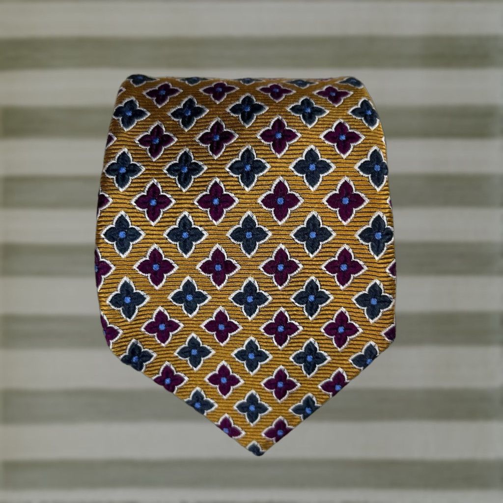 Vintage Trafalgar Men's Woven Silk Tie Made in USA Size ONE SIZE - 1 Thumbnail