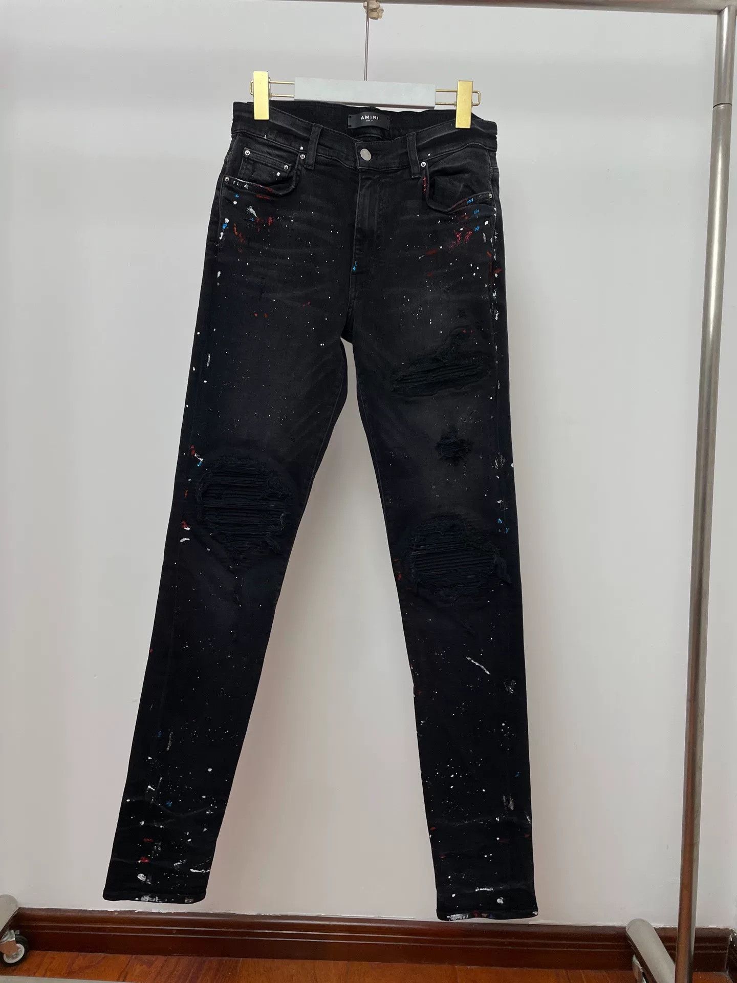 Amiri Amiri 18th Season Splatter Ink Black Jeans Size US 31 - 1 Thumbnail