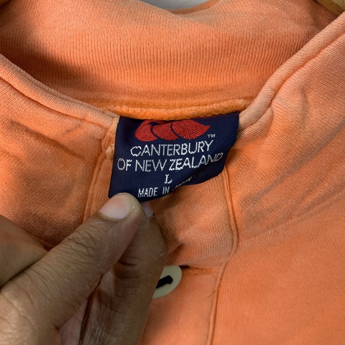 Canterbury of New Zealand × Vintage Canterbury Big Logo Stripe Half Button Collor Sweatshirt Size US L / EU 52-54 / 3 - 4 Thumbnail