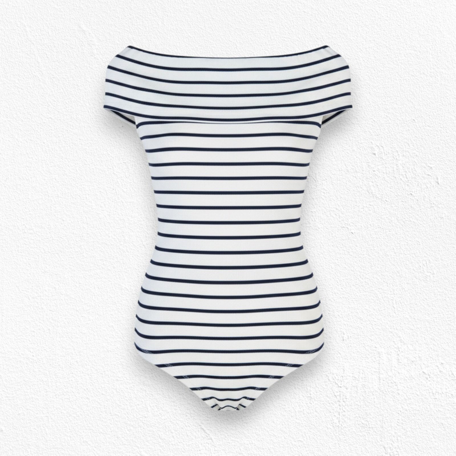 Free People White Blue Off the Shoulder Striped Top Size Medium Size M / US 6-8 / IT 42-44 - 1 Thumbnail