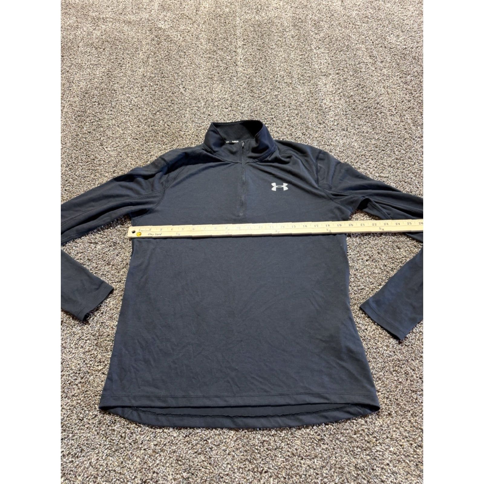 Under Armour Under Armour Mens Running Lightweight Shirt M Black Long Sleeve Zip Thumb Hole Size US M / EU 48-50 / 2 - 6 Thumbnail