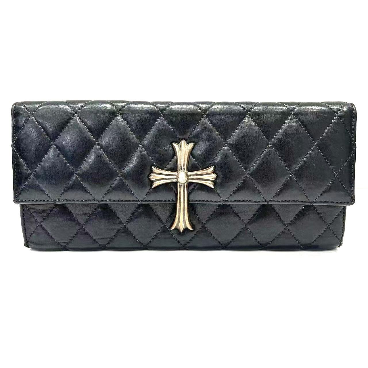 Chrome Hearts Chrome Hearts Huge Cross Quilted Leather Hand Clutch Bag Size ONE SIZE - 2 Thumbnail
