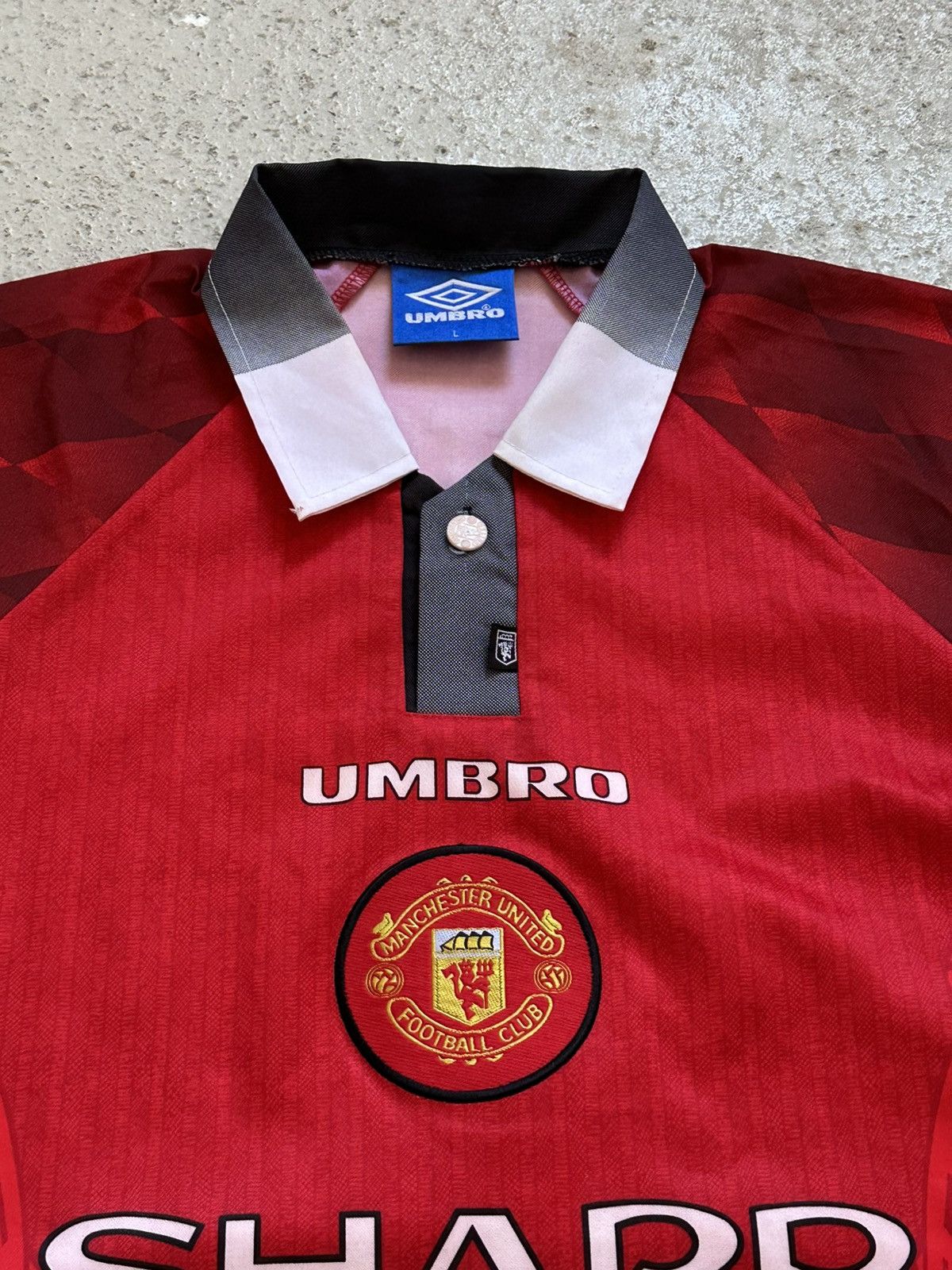 Umbro Vintage Umdro Machster United #7 Cantona Sharp 1996-1998 Size US L / EU 52-54 / 3 - 5 Thumbnail