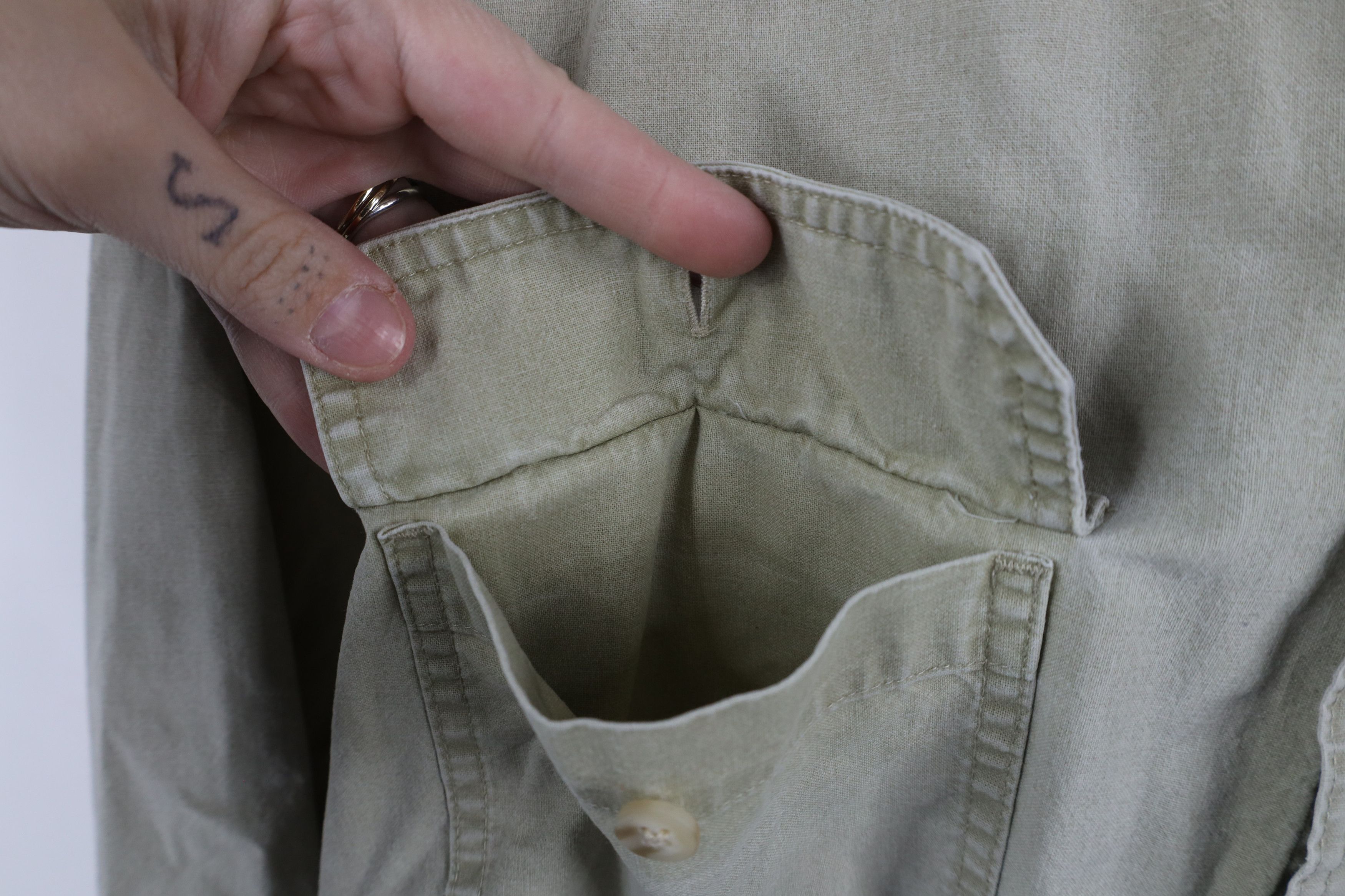 L.L. Bean × Vintage Vintage LL Bean Safari Bush Collared Button Shirt Beige Size US XL / EU 56 / 4 - 5 Thumbnail