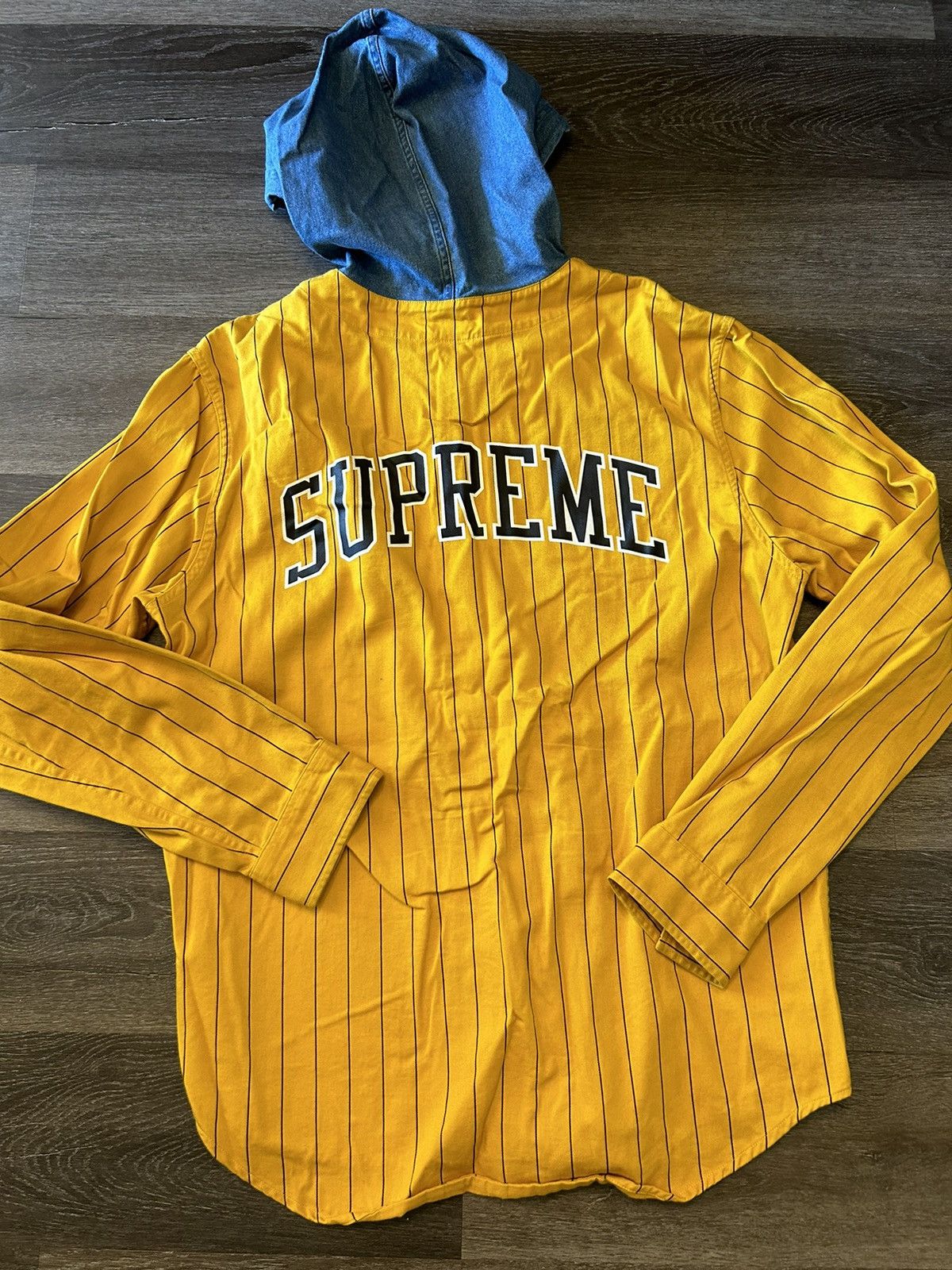Supreme Supreme denim hooded baseball shirt (large) Size US L / EU 52-54 / 3 - 1 Thumbnail