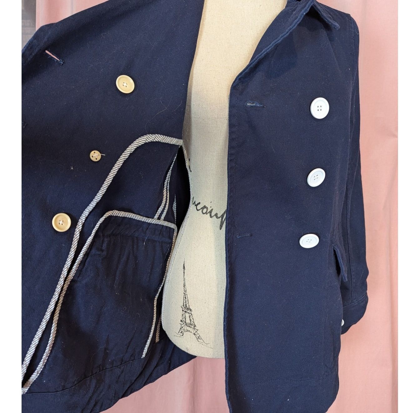 J.Crew J. Crew Canvas Double Breasted Pea Coat Blue Size 2 Size XS / US 0-2 / IT 36-38 - 11 Thumbnail