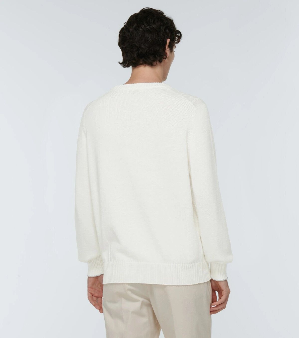 Brunello Cucinelli o1y0526 Crewneck Sweater in White Size US M / EU 48-50 / 2 - 3 Thumbnail