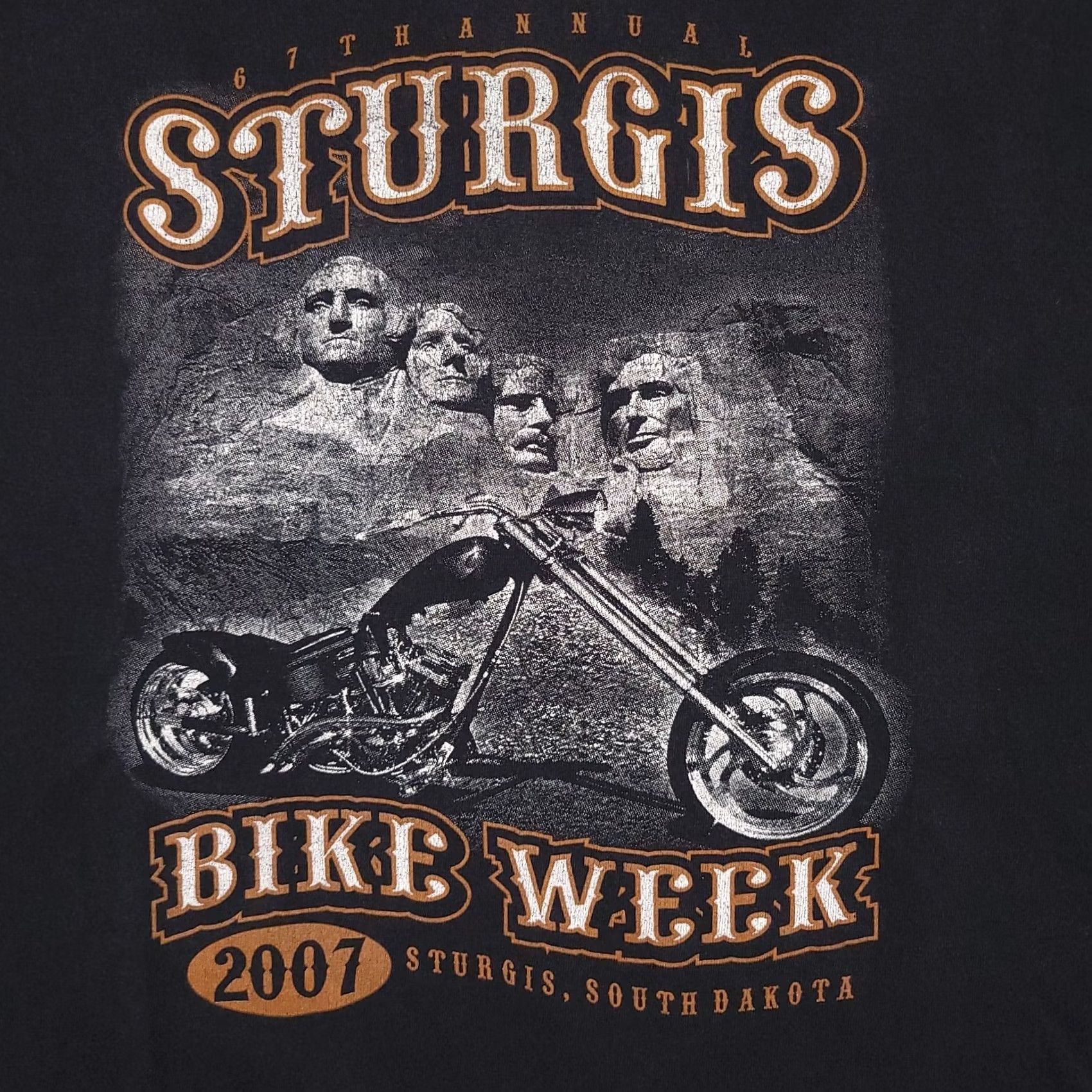 AAA VINTAGE Sturgis South Dakota Bike Week T-Shirt Men's 2XL Black 2007 Motorcycle Grunge Size US XXL / EU 58 / 5 - 4 Thumbnail