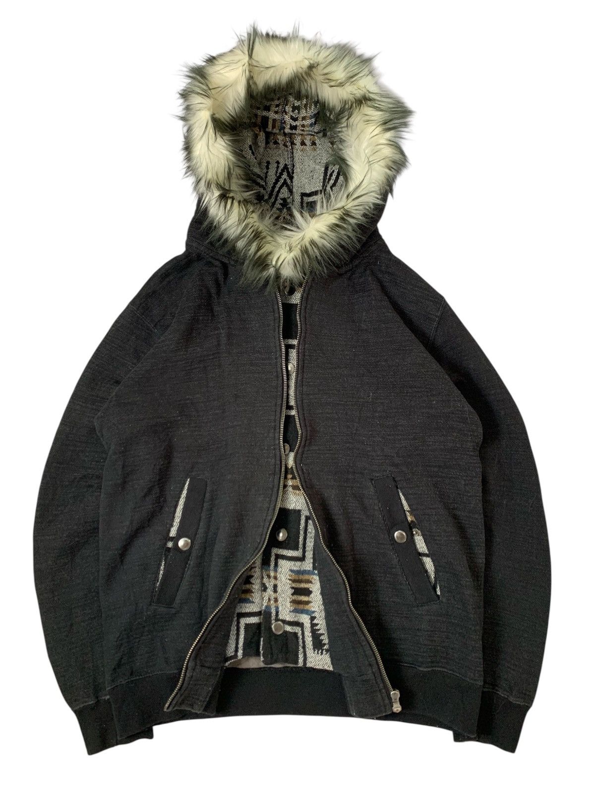 Le Grande Bleu (L.G.B.) Fur hoodie japanese style I L L S double layer Size US L / EU 52-54 / 3 - 1 Thumbnail