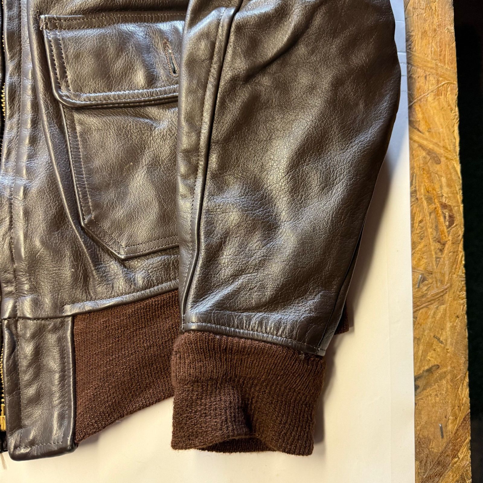 Other Jacket Flyer Leather Brill Bros Inc. Brown/Brown Size 40 Size US XXS / EU 40 - 3 Thumbnail