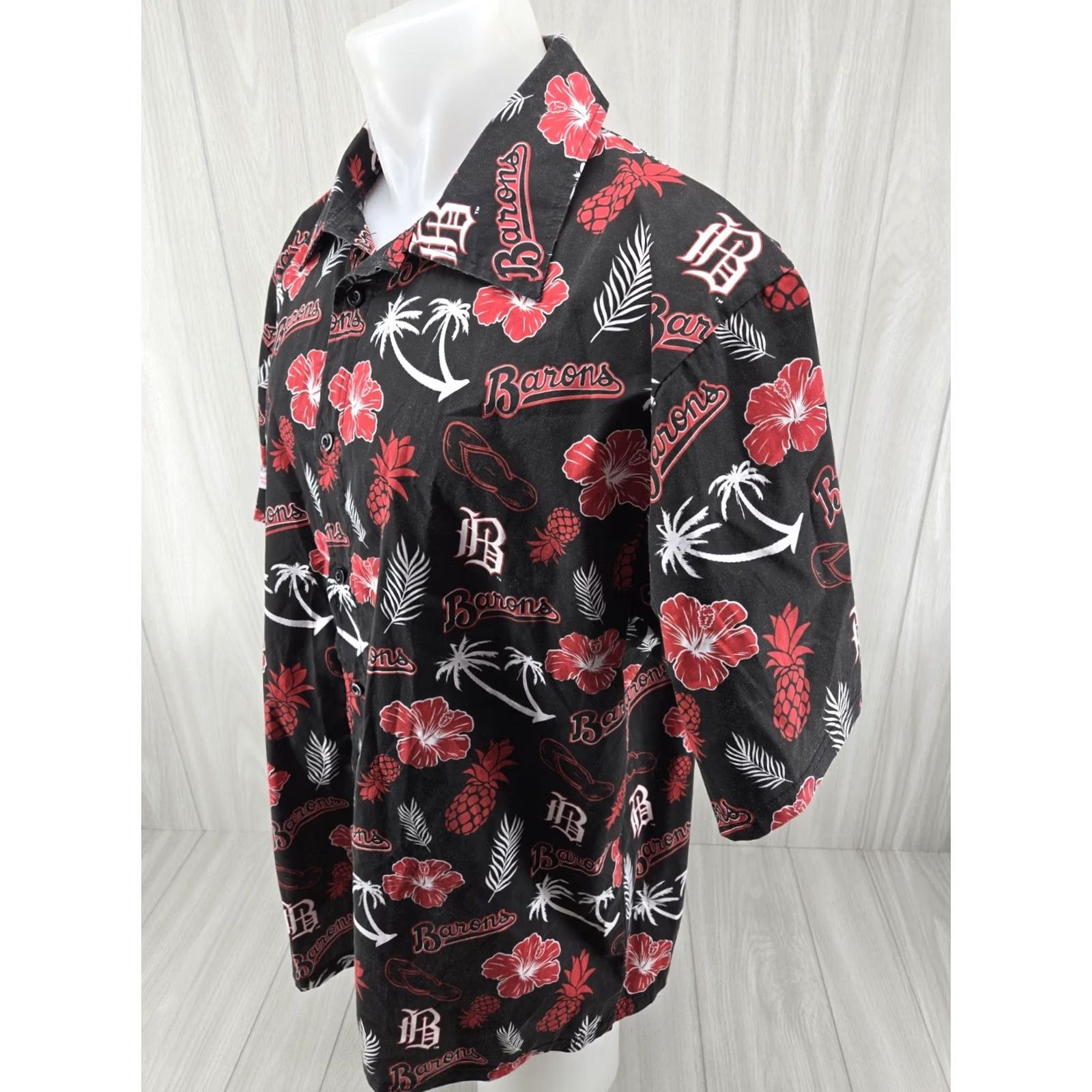 Vintage VINTAGE Birmingham Barons Hawaiian AOP Promo Button Up Shirt Size XL Success Brands Size US XL / EU 56 / 4 - 3 Thumbnail