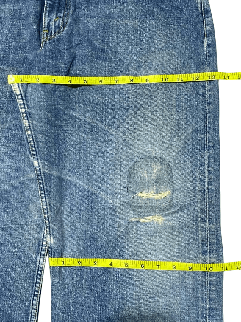 Levi's Vintage Y2K Levi's 504 Blue Washed Distressed Baggy Jeans Size US 34 / EU 50 - 13 Thumbnail