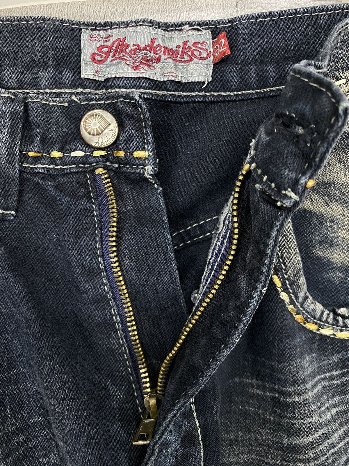 Akademiks Vintage Y2K Akedemiks Crazy Embroidered Baggy Jeans Size US 32 / EU 48 - 7 Thumbnail