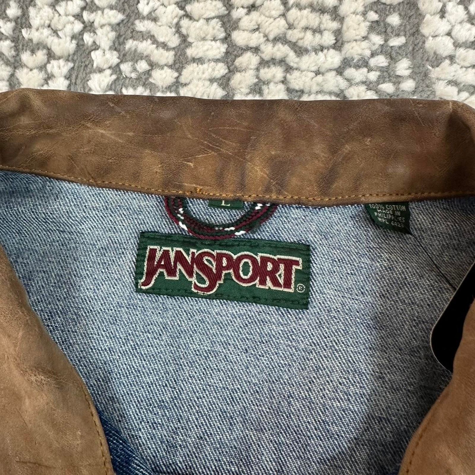Jansport × Vintage Vintage Jansport Denim Trucker Jacket Size US L / EU 52-54 / 3 - 3 Thumbnail