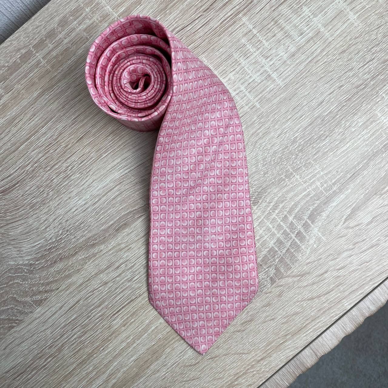Hermes Hermes Paris Silk Tie 5333 TA Geometry Pink Size ONE SIZE - 2 Thumbnail