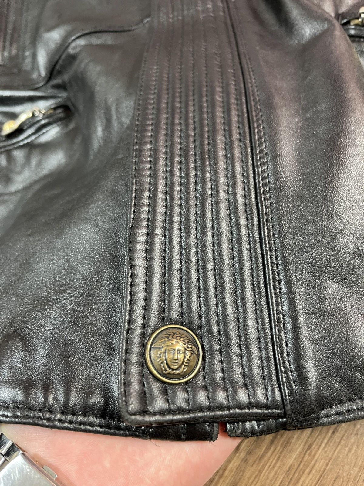 Versace GIANNI VERSACE 1992s LEATHER JACKET VERY RARE Size US XL / EU 56 / 4 - 12 Thumbnail