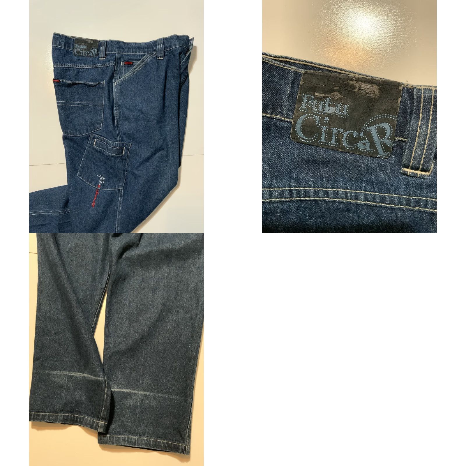 Fubu VINTAGE FUBU The Collection Utility Carpenter Baggy Denim Jeans 34 Mens 90s 2000s Y2K Blue Denim Loose Fit 33in Inseam Size US 34 / EU 50 - 8 Thumbnail