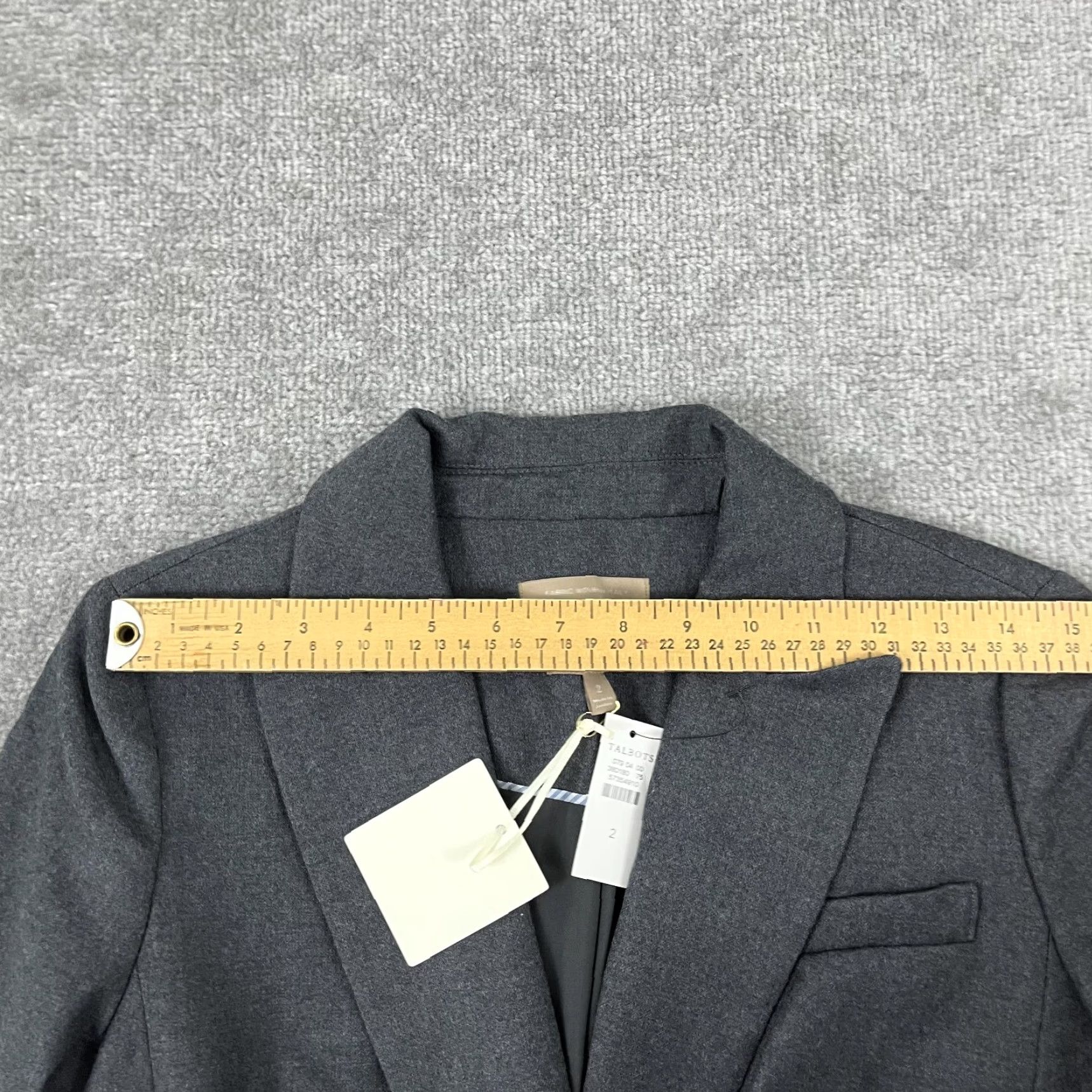 Talbots Talbots Blazer Jacket Womens Size 2 Gray Wool Notched 1-Button Woven Italy NEW Size XS / US 0-2 / IT 36-38 - 5 Thumbnail